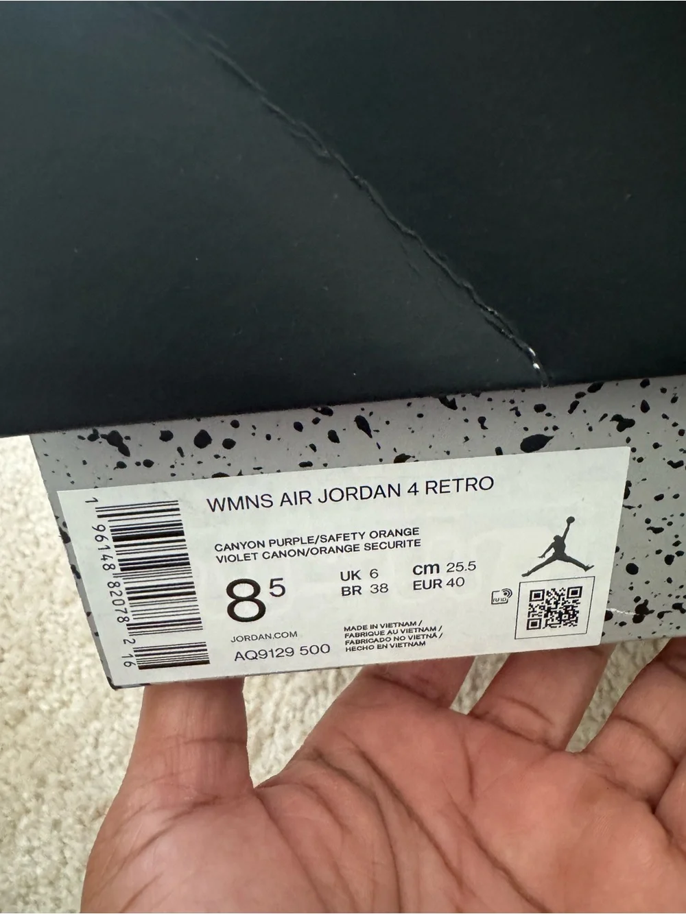 Jordan Kids Purple Suede Sneakers with Orange Jumpman